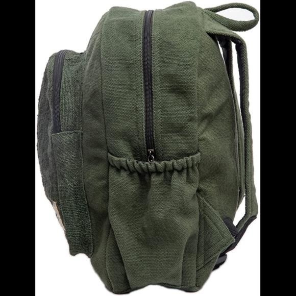 Mini Hemp Backpack Bag - Eco Friendly Durable Green by Freakmandu - Picture 5 of 5